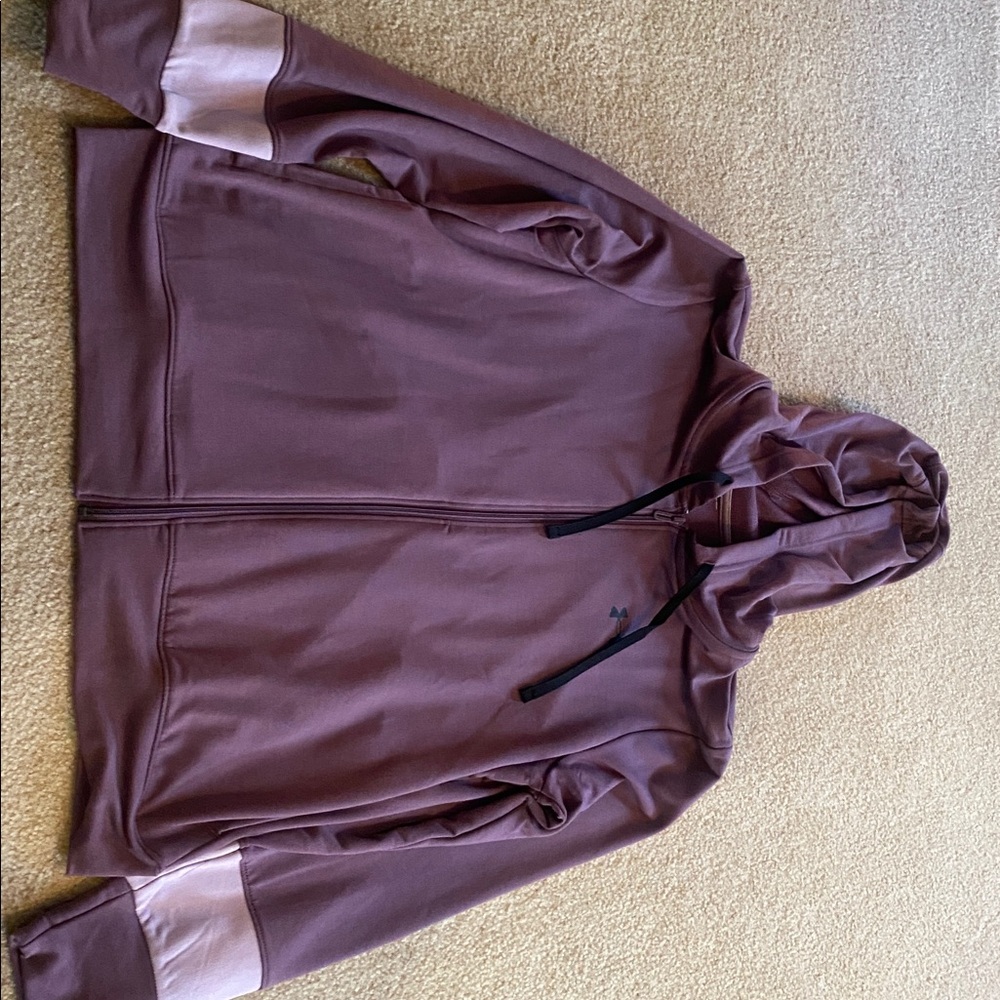 Under Armour Mauve Full-Zip Hoodie with Dark Green Accents